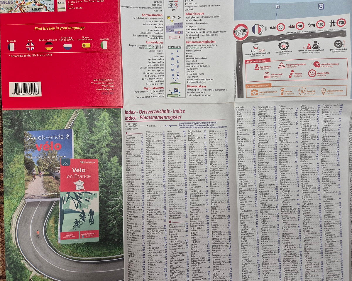 Fold out map France Michelin 721 2025