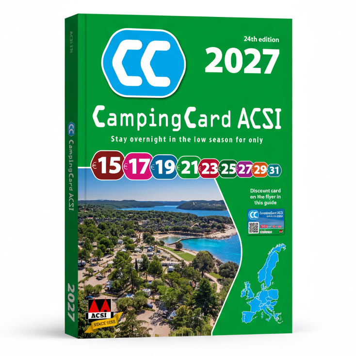 2027 Camping Card ACSI single book 3d cover for 2027. Contains the discount card.