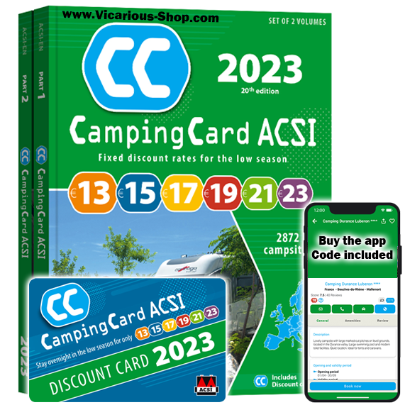 ACSI 2023 CampingCard discount camping scheme book and app image