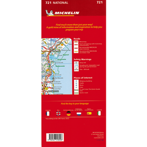 Michelin France 721 Sheet Map 2023 back cover 9782067258006