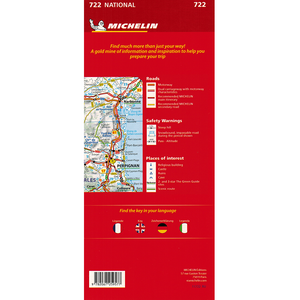 Michelin 722 France Reversible Sheet Map back cover 9782067259577