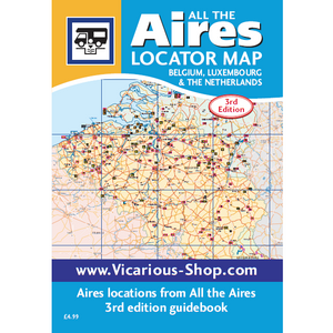 All the Aires Belgium, Luxembourg and the Netherlands IBSN:9781910661063 Vicarious Media Motorhome Guidebook, Motorhoming, Aires, Stopovers, Caravan, Caravanning locator map