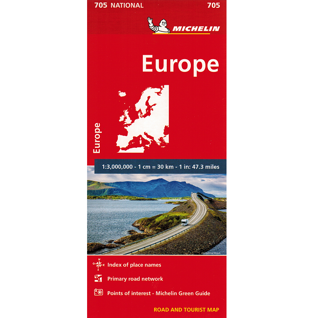 Michelin 705 Europe Sheet Map front cover 9782067170117