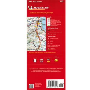 Michelin 705 Europe Sheet Map back cover 9782067170117