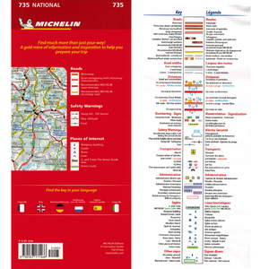 Michelin 735 Italy 2023 Sheet Map back cover key legend 9782067171466
