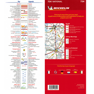 Michelin 734 Spain and Portugal 2023 Sheet Map key and back cover 9782067258099