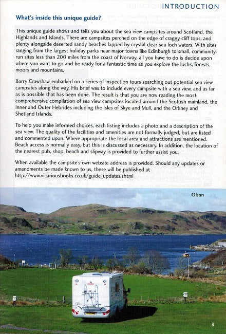 Sea View Camping Scotland, Highlands and Islands united kingdom uk campsite guidebook by vicarious media books how to
