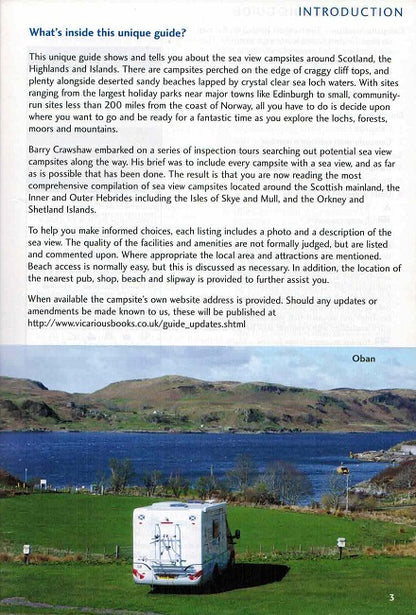Sea View Camping Scotland, Highlands and Islands united kingdom uk campsite guidebook by vicarious media books how to