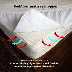 Night sweats mattress topper helps keep you cool during fevers, hot spells and menopause hot flushes