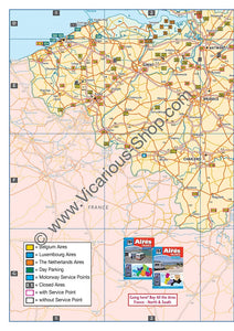 All the Aires Belgium, Luxembourg and the Netherlands IBSN:9781910661063 Vicarious Media Motorhome Guidebook, Motorhoming, Aires, Stopovers, Caravan, Caravanning entry map