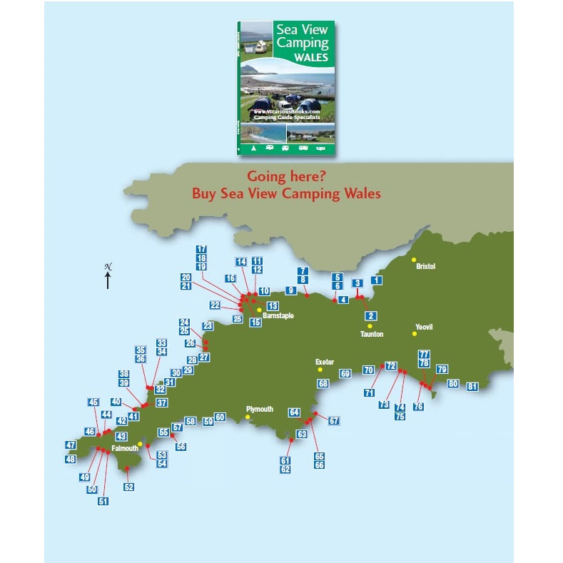 Sea View Camping West Country by vicarious media uk united kingdom campsite guidebook map